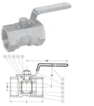 1-Piece Reduced Bore Ball Valves