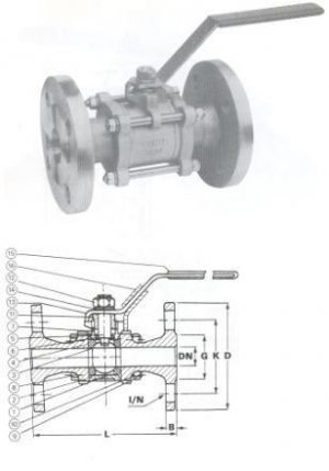 3-Piece Full Bore Ball Valves - PN16 Flanged Ends