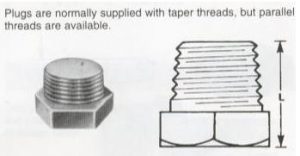 Hexagon-Head Plugs - Screwed Fittings