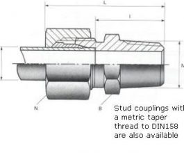 Male Stud Couplings - BSPT Thread