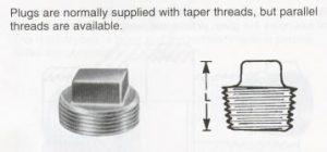 Square-Head Plugs - Screwed Fittings